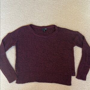Aqua Red Crew Neck Sweater with Long Sleeves